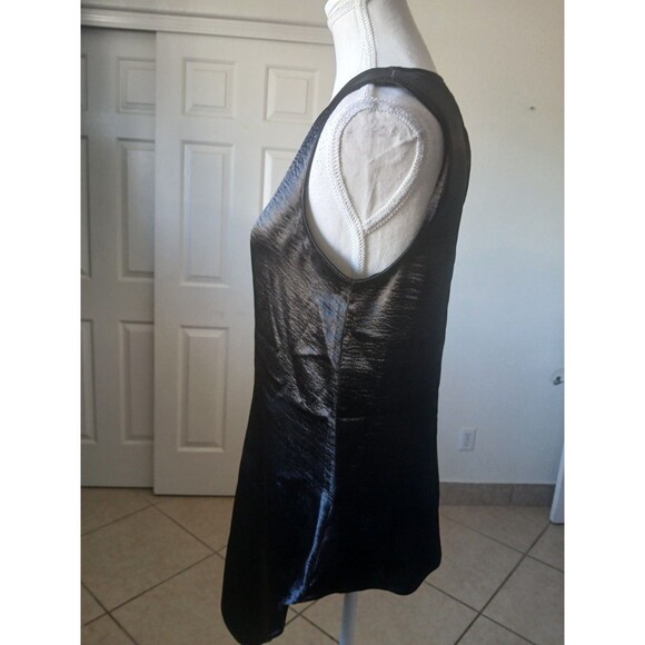 Express Womens Blouse Black Peplum Asymmetrical Top Medium Career Evening - Picture 6 of 15